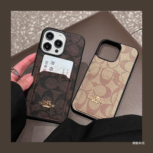 Klassisk kortväska i läder iPhonefodral