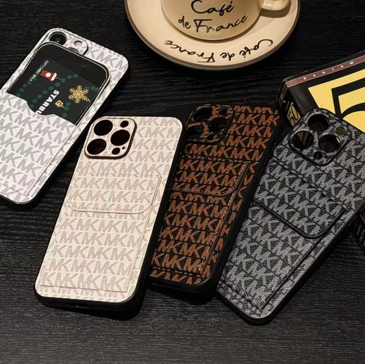Capa para iPhone com porta-cartões de marca de moda