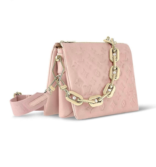 Ανοιχτό ροζ ανάγλυφο πολλαπλών χρήσεων Chain Bag 021