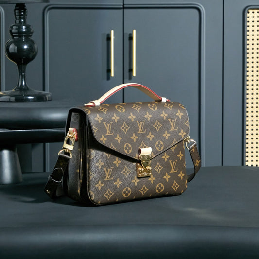 Σκούρο καφέ 2-σε-1 επάνω λαβή & Crossbody Bag 010