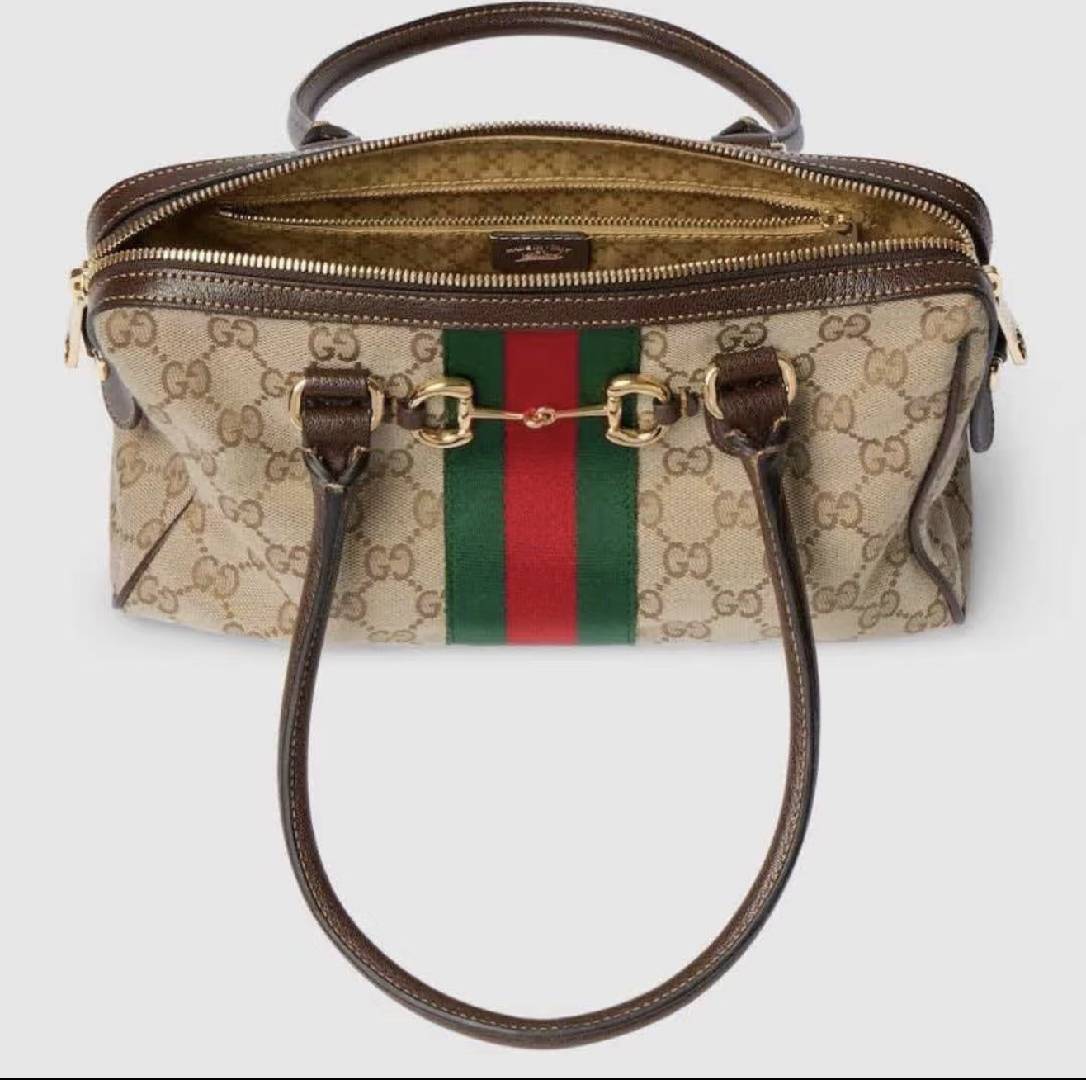 Δερμάτινη τσάντα Jacquard Mini Boston με μεταλλικό στολίδι