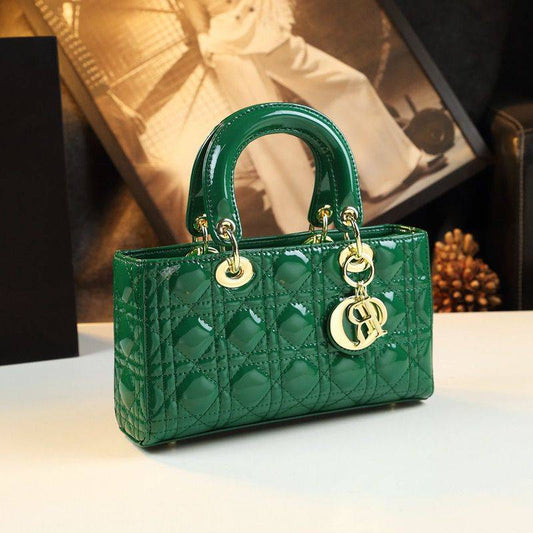 Light Luxury Patent Leather Dior‑Style Women's Bag
