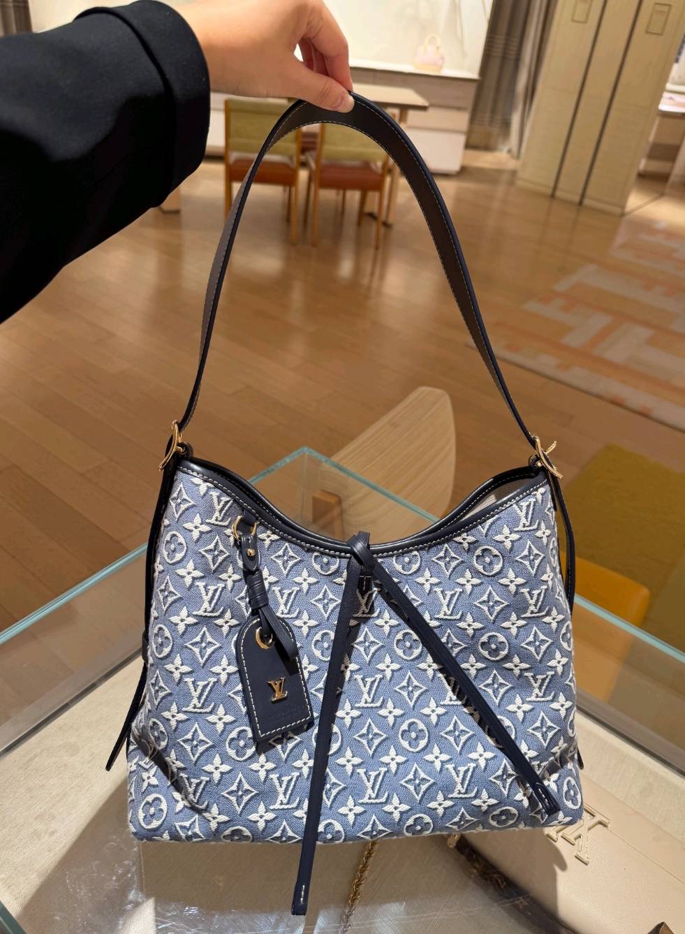 Denim Jacquard Hobo Bag