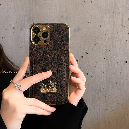 Klassisk kortväska i läder iPhonefodral