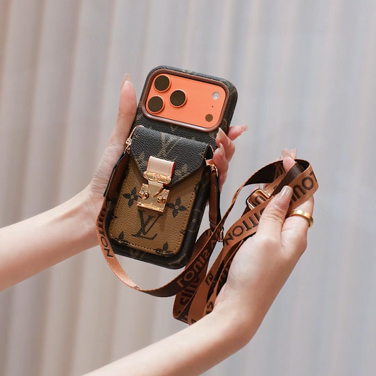 奢華風格皮革卡袋 iPhone 手機殼