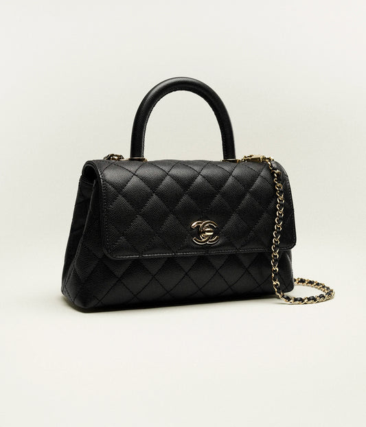 Caviar C Handle Luxury Flap Bag