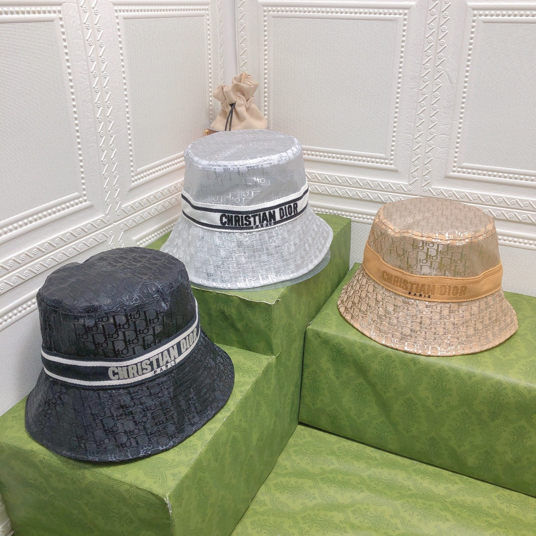 Vintage Sheer Organza Logo Bucket Hat til kvinder & Mænd