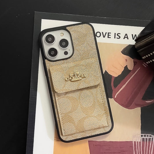 Классический чехол для iPhone с отделением для карт и бумажником «Кофе» — SZK240425
