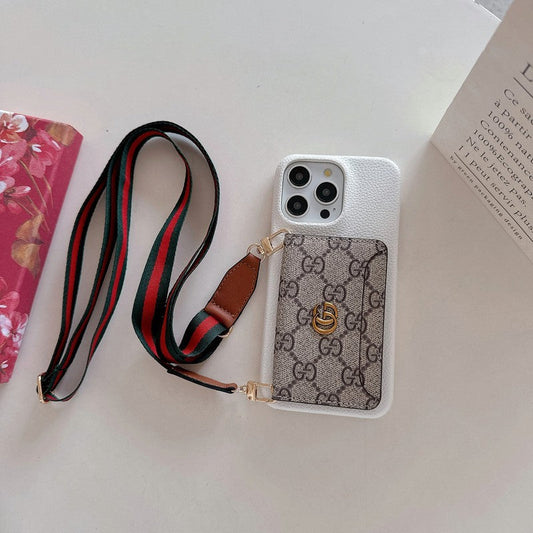 高級卡包斜背經典 iPhone 手機殼