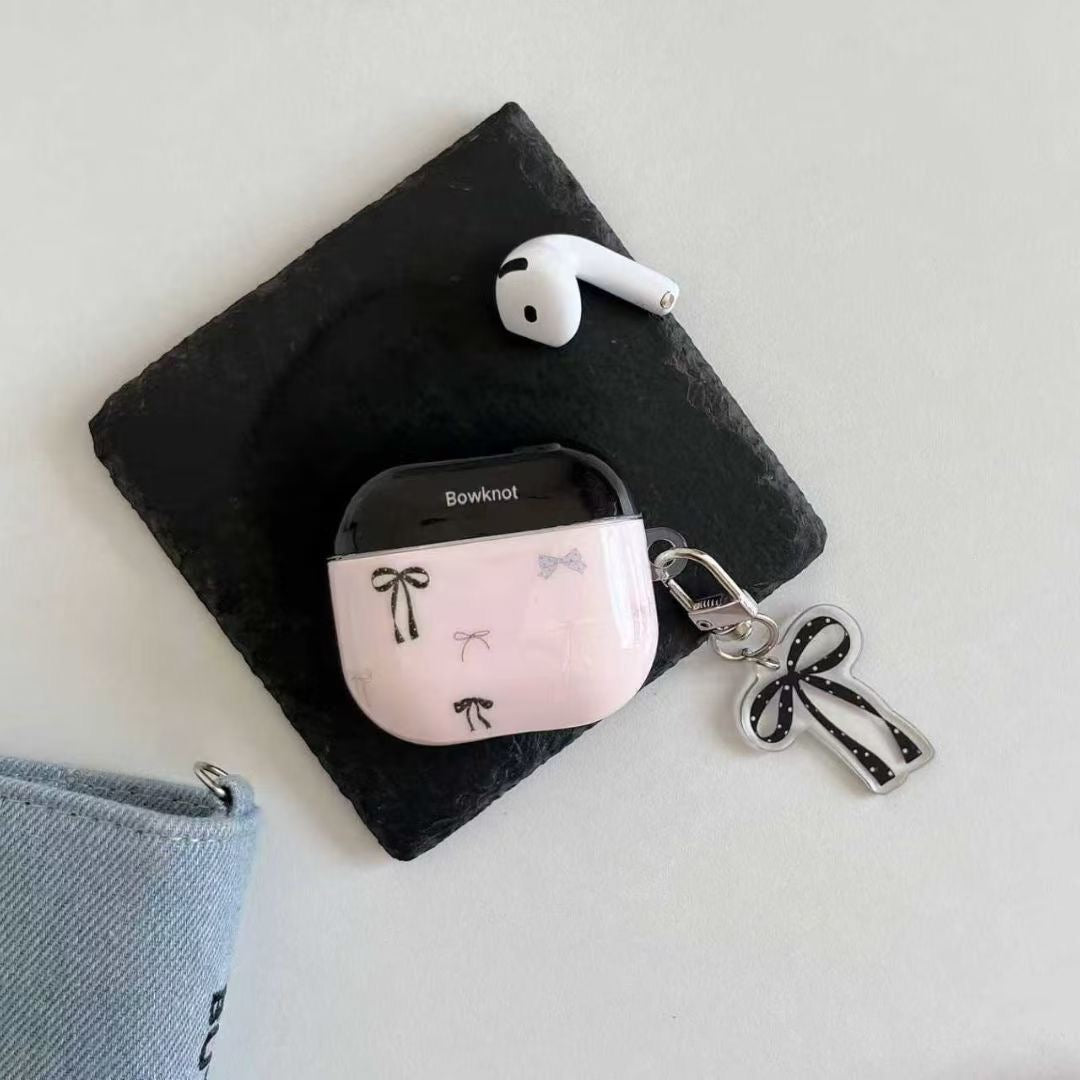 粉紅蝴蝶結 AirPods 保護盒緞帶吊飾