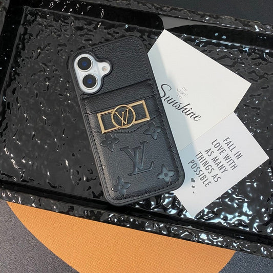 Étui pour iPhone avec logo doré de sac de carte de luxe