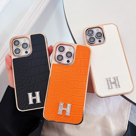 Klassisk diamantlogotyp roséguld iPhonefodral