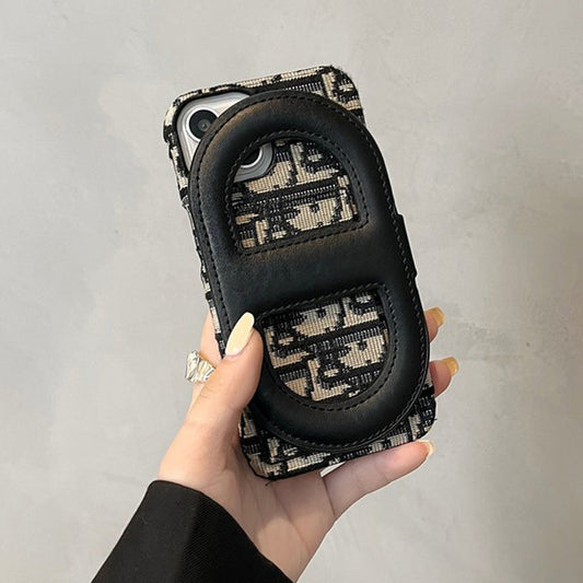 Capa para iPhone com bolsa de cartão com suporte de moda