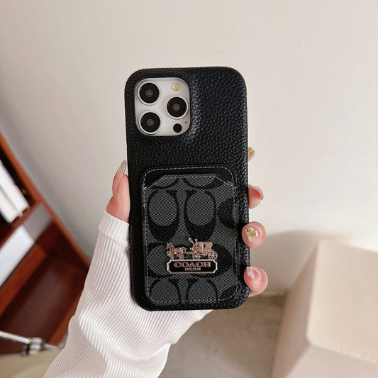 Klassisk kortväska i läder iPhonefodral