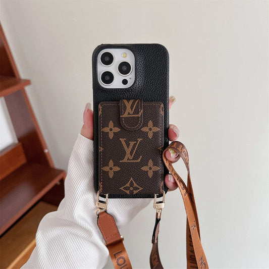 Bolsa de cartão luxuosa com corrente crossbody para iPhone