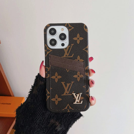 Étui pour iPhone classique de sac de carte de luxe