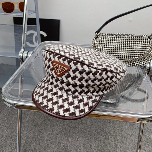 Fashion Houndstooth Βαμβακερό Καπέλο Bucket | Καπέλο ηλίου με καρό σχεδιαστή πολυτελείας