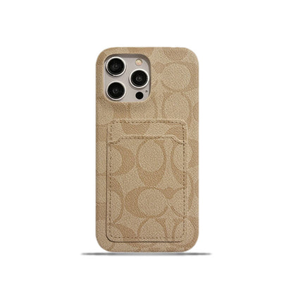 Cás iPhone clasaiceach clasaiceach Le Sealbhóir Cárta Bán -JQB240330