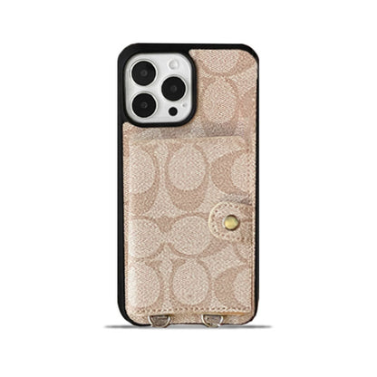 Klasyczne etui na iPhone'a z portfelem i paskiem, białe -SZK240402
