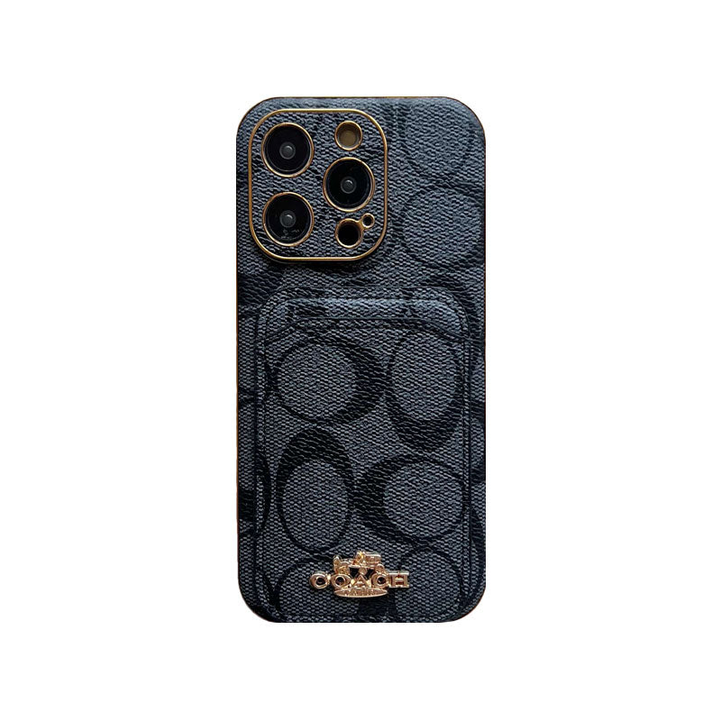 Klassisk iPhone-etui med kortholder kaffe -KB241651