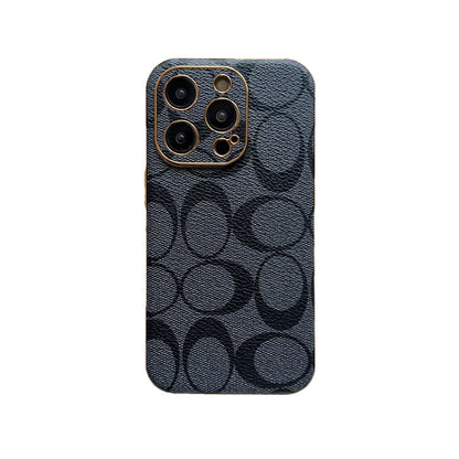 Funda iPhone Clásica Cuero Negro -QBK240513