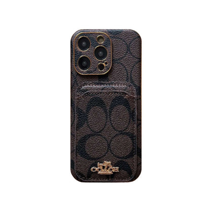 Klassisk iPhone-etui med kortholder kaffe -KB241651