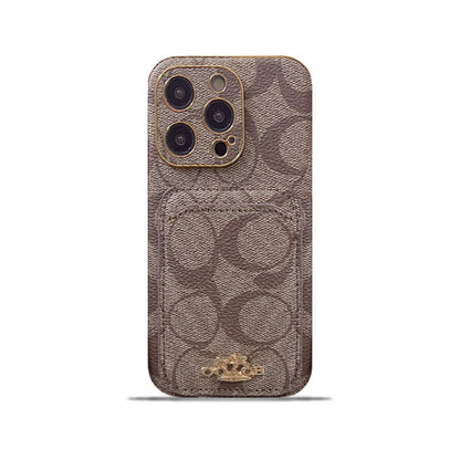 Klassisk iPhone-etui med kortholder kaffe -KB241651