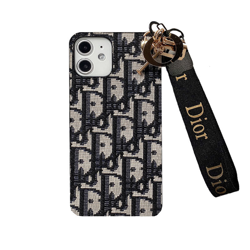 Modieus iPhone-hoesje met riem, zwart-GS240315