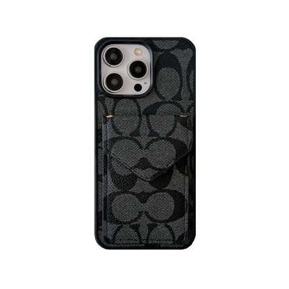 Klassische iPhone-Hülle mit Kartenhalter und Riemen Hellbraun -SJ240513