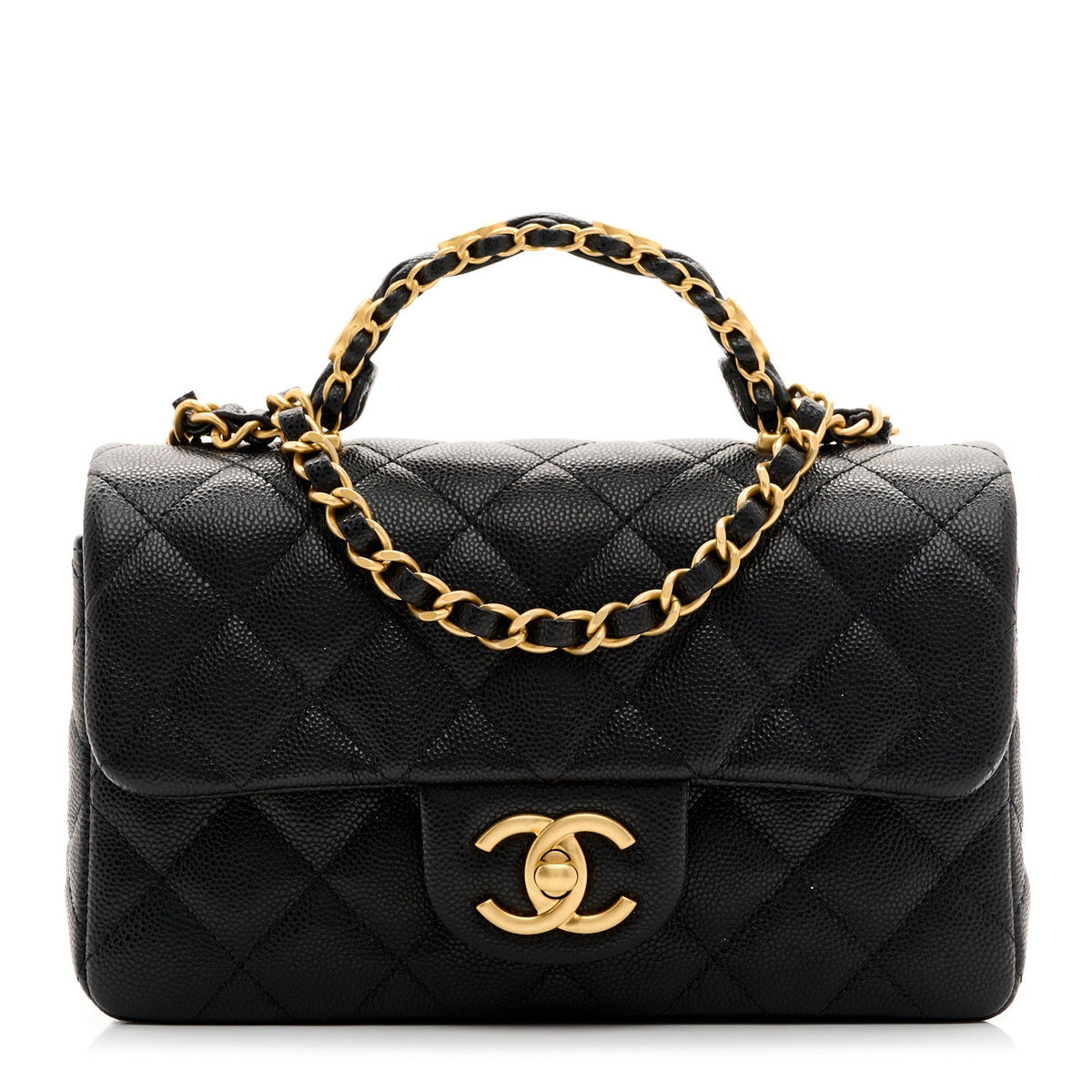 Caviar Quilted Mini Handy CC Flap Black