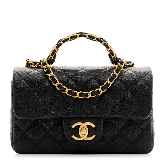 Caviar Quilted Mini Handy CC Flap Black