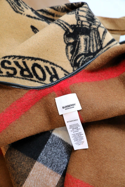 Burberry Newest Knight Horse Double-sided Jacquard Cape Shawl