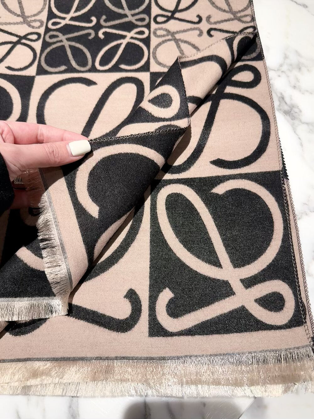 LOEWE 2026 New Checkerboard Anagram Cashmere