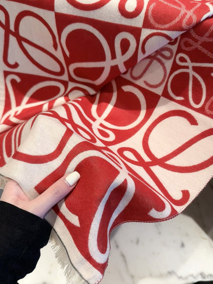 LOEWE 2026 New Checkerboard Anagram Cashmere