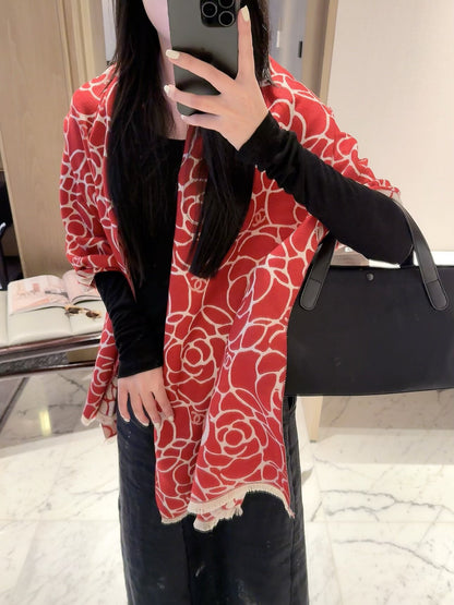 CC2026 New Camellia Cashmere Scarf