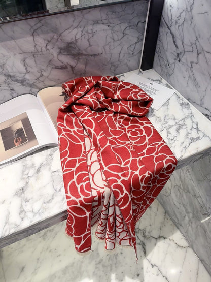 CC2026 New Camellia Cashmere Scarf