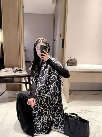 CC2026 New Camellia Cashmere Scarf
