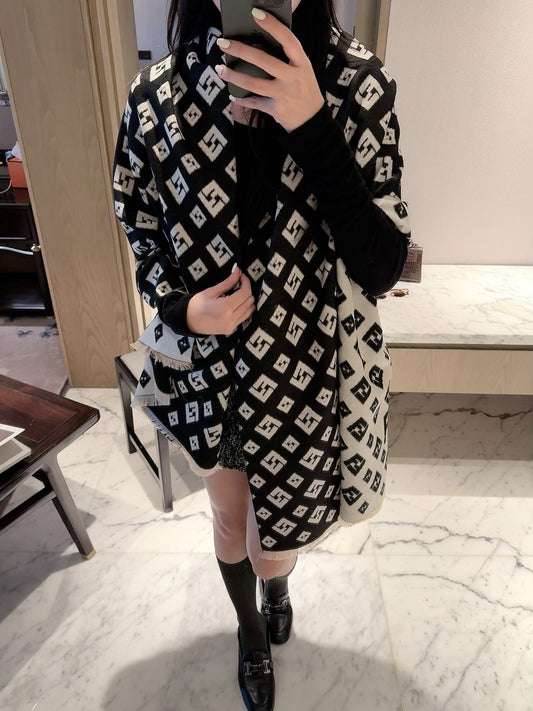 Fendi 2026 New Double F All-over Print Cashmere Scarf