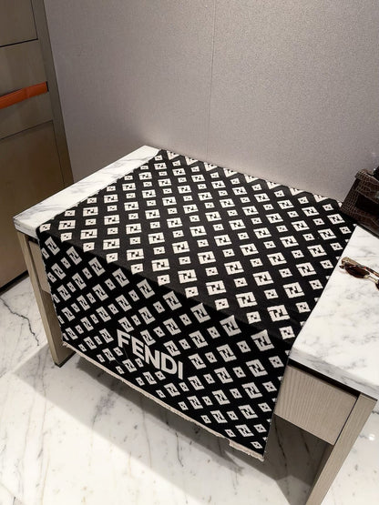 Fendi 2026 New Double F All-over Print Cashmere Scarf