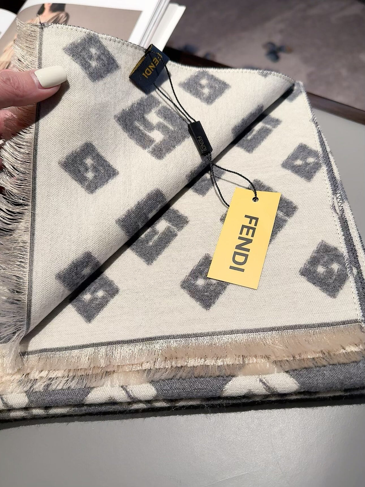 Fendi 2026 New Double F All-over Print Cashmere Scarf