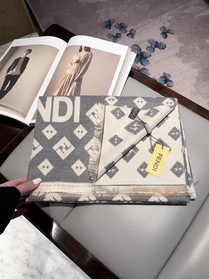 Fendi 2026 New Double F All-over Print Cashmere Scarf