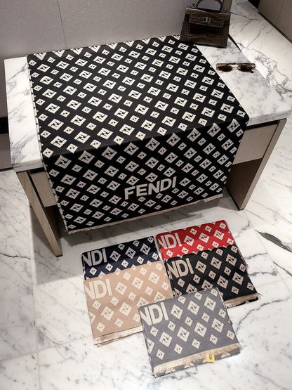 Fendi 2026 New Double F All-over Print Cashmere Scarf