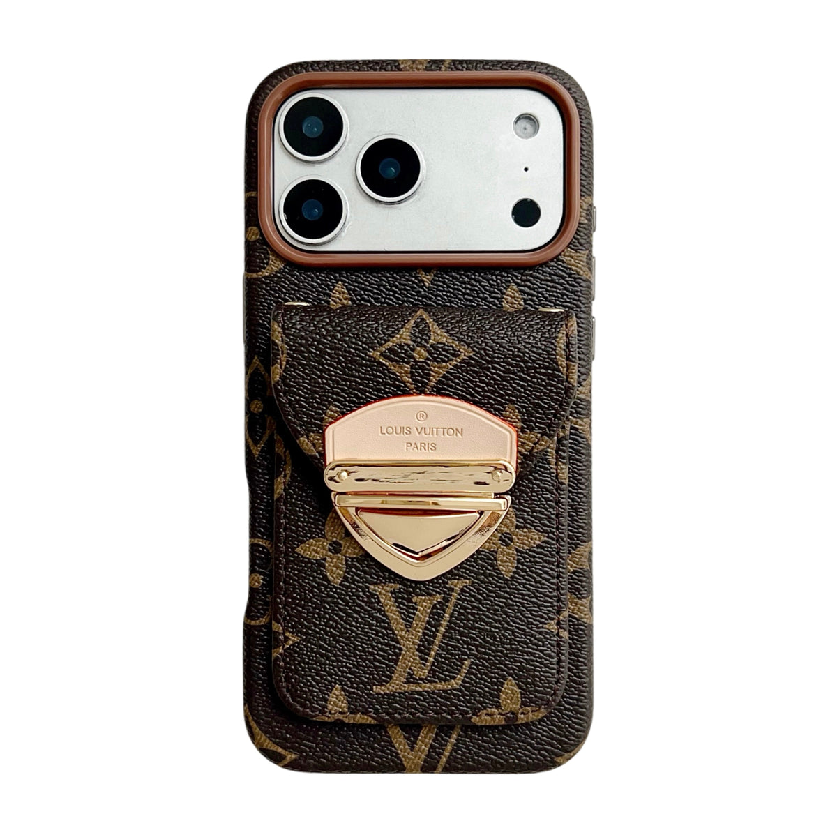 Luxe crossbody iPhone-hoesje met kaartvak en afneembare riem