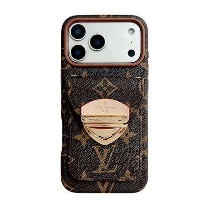 Luxe crossbody iPhone-hoesje met kaartvak en afneembare riem