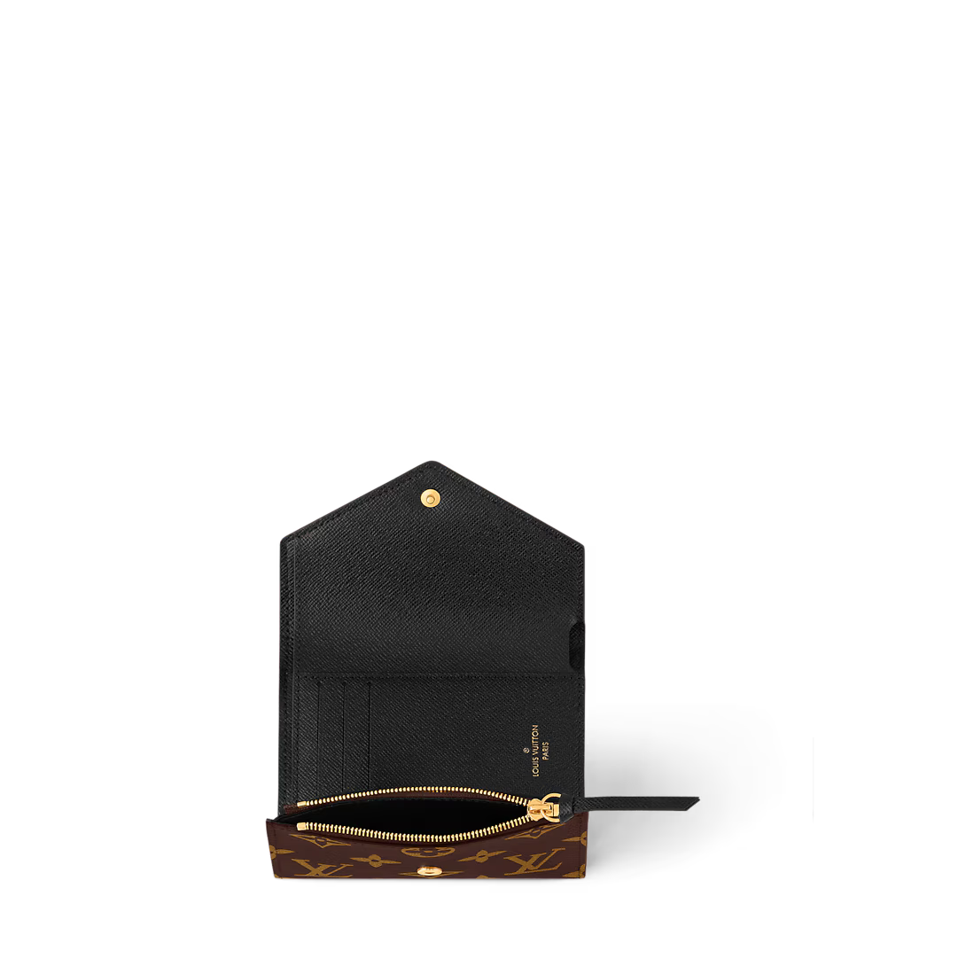 Monogram Envelope Wallet – Compact Zip Card Holder with Elegant Design