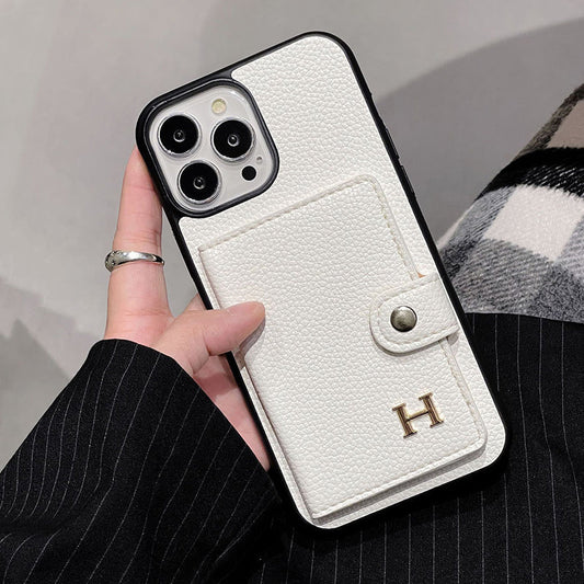 H Läderkorthållare iPhonefodral