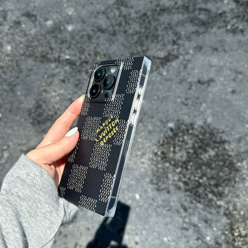 Ylellinen mustavalkoinen neliön iPhone-kuori