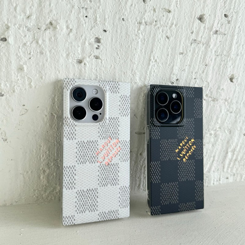 Ylellinen mustavalkoinen neliön iPhone-kuori