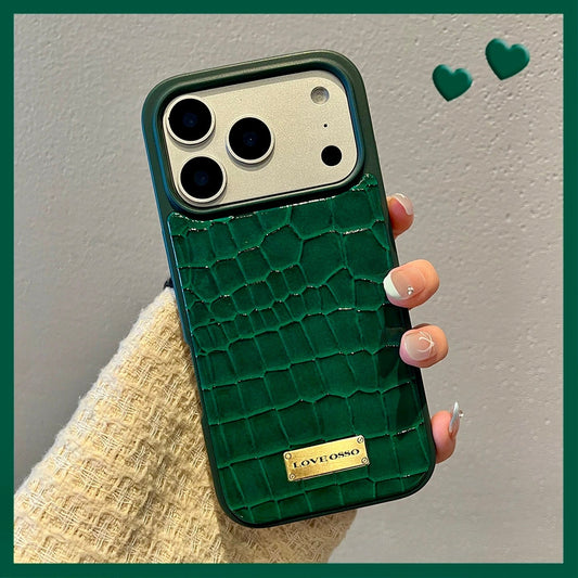 Luxuriöse iPhone-Hülle mit Krokodilstruktur