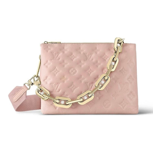 Ανοιχτό ροζ ανάγλυφο πολλαπλών χρήσεων Chain Bag 021